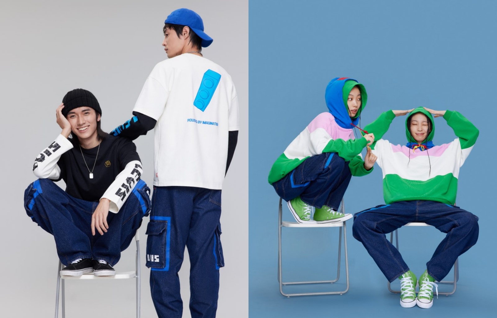 二合一白色長袖T-Shirt，NT$2,490（左圖）、雙層帽連帽上衣，NT$3,990（右圖）。（Levi's提供）