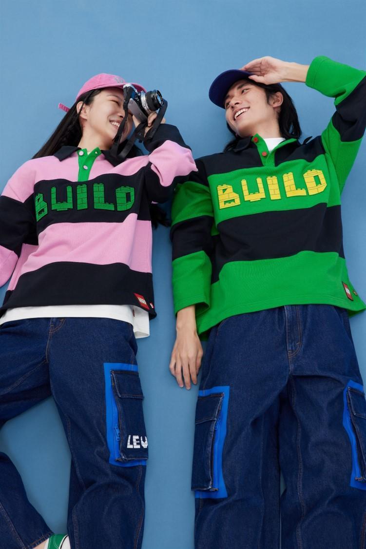 (左起)粉色襯衫領衛衣,NT$3990;綠色色襯衫領衛衣,NT$3,990。(Levi‘s提供)