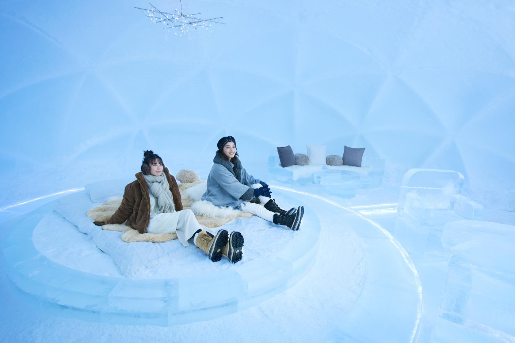 在星野TOMAMU度假村可入住季節限定的「冰之旅館」。（星野集團提供）