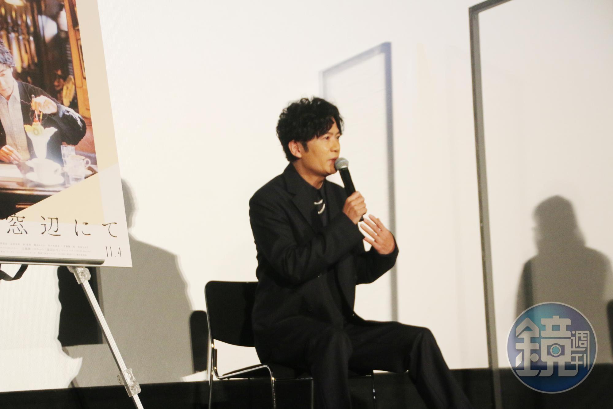 稻垣吾郎今帶著電影《在窗邊》出席東京國際影展的映後座談活動，不習慣有同步口譯的他，刻意調整步調方便口譯員作業。