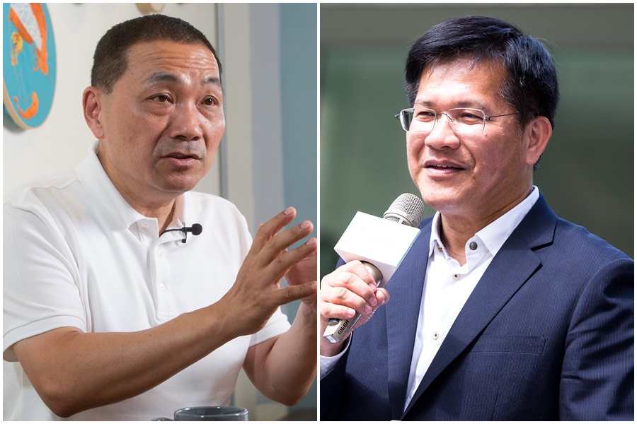 九合一選舉在即，新北市即將展開候選人政見發表會，林佳龍（右）呼籲侯友宜（左）不要每個問題都用好好做事回答。（本刊資料照）