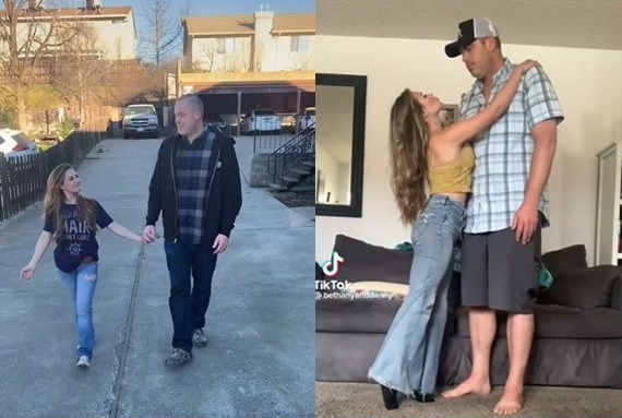 國外有一對夫妻擁有「最萌身高差」，兩人身高相差48公分，婚姻生活相當美滿。（翻攝TikTok @bethanyanddanny）