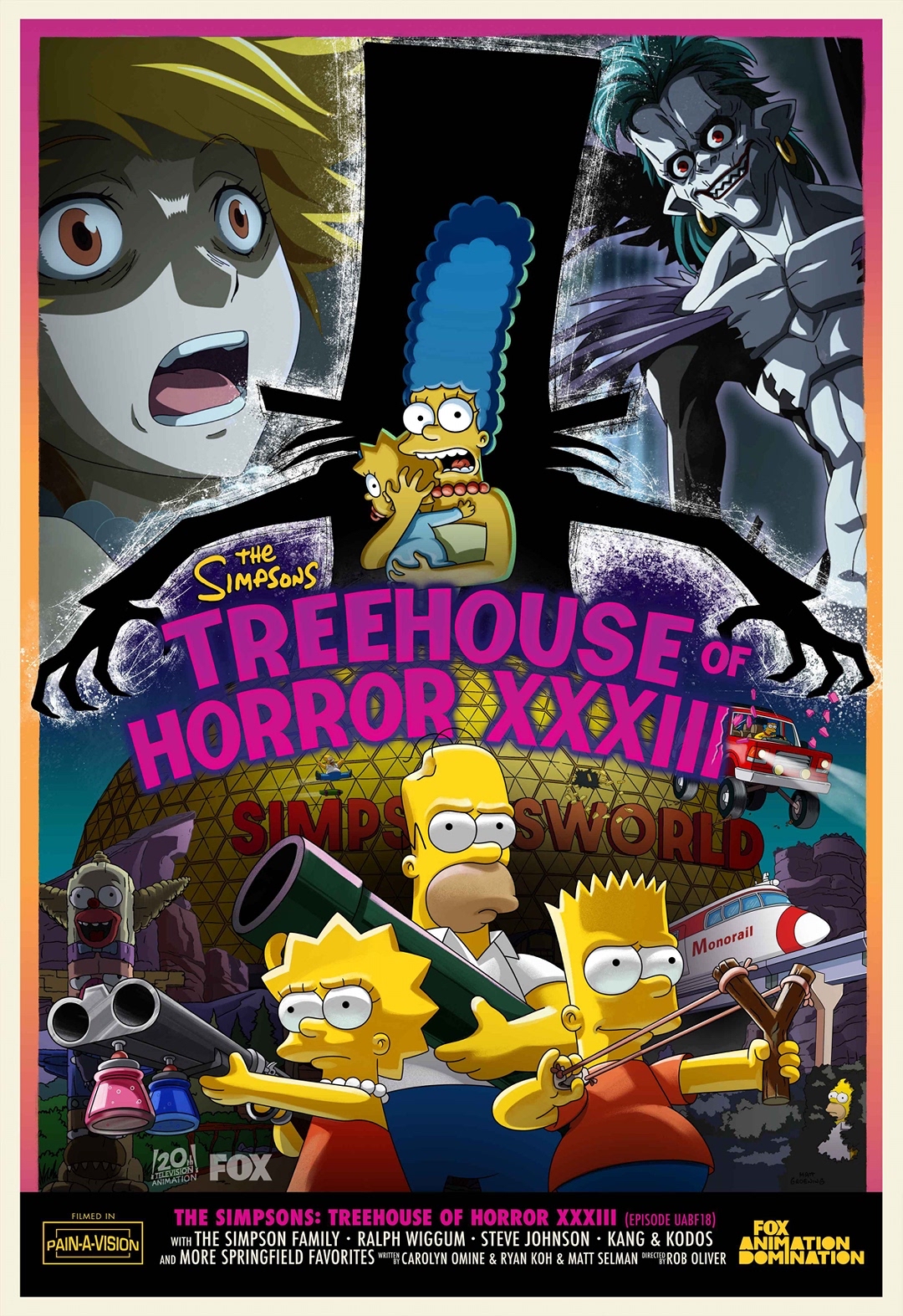 《辛普森家庭》萬聖節特別節目向《死亡筆記本》致敬。(翻攝自The Simpsons臉書)