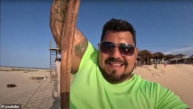 男玩高空滑索出意外，瞬間墜地慘死！開心自拍卻錄下死亡瞬間。（翻自《每日郵報》）