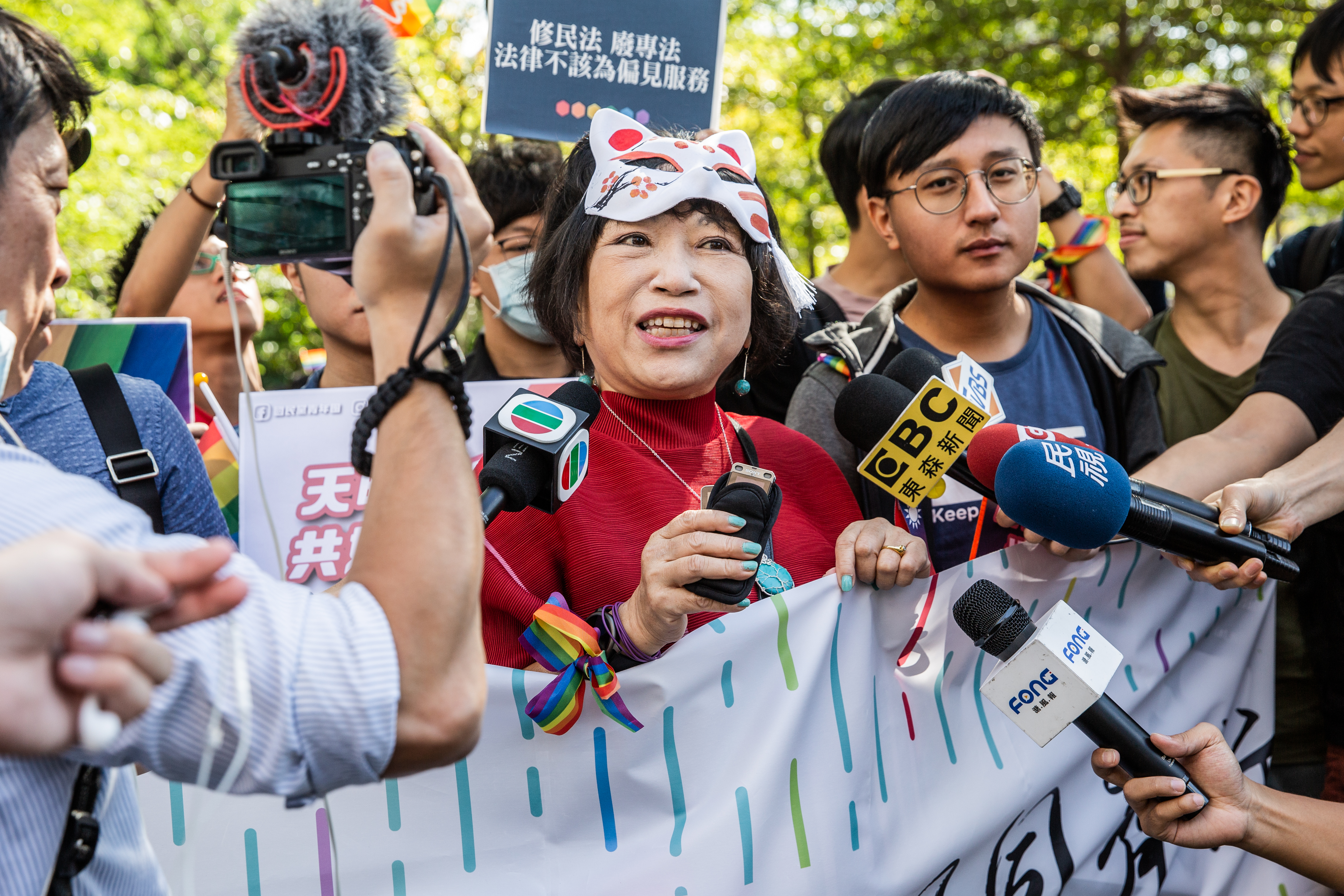 國民黨立委游毓蘭2020年時也與國民黨青年團一起參加同志遊行。（圖為2020台灣同志遊行）