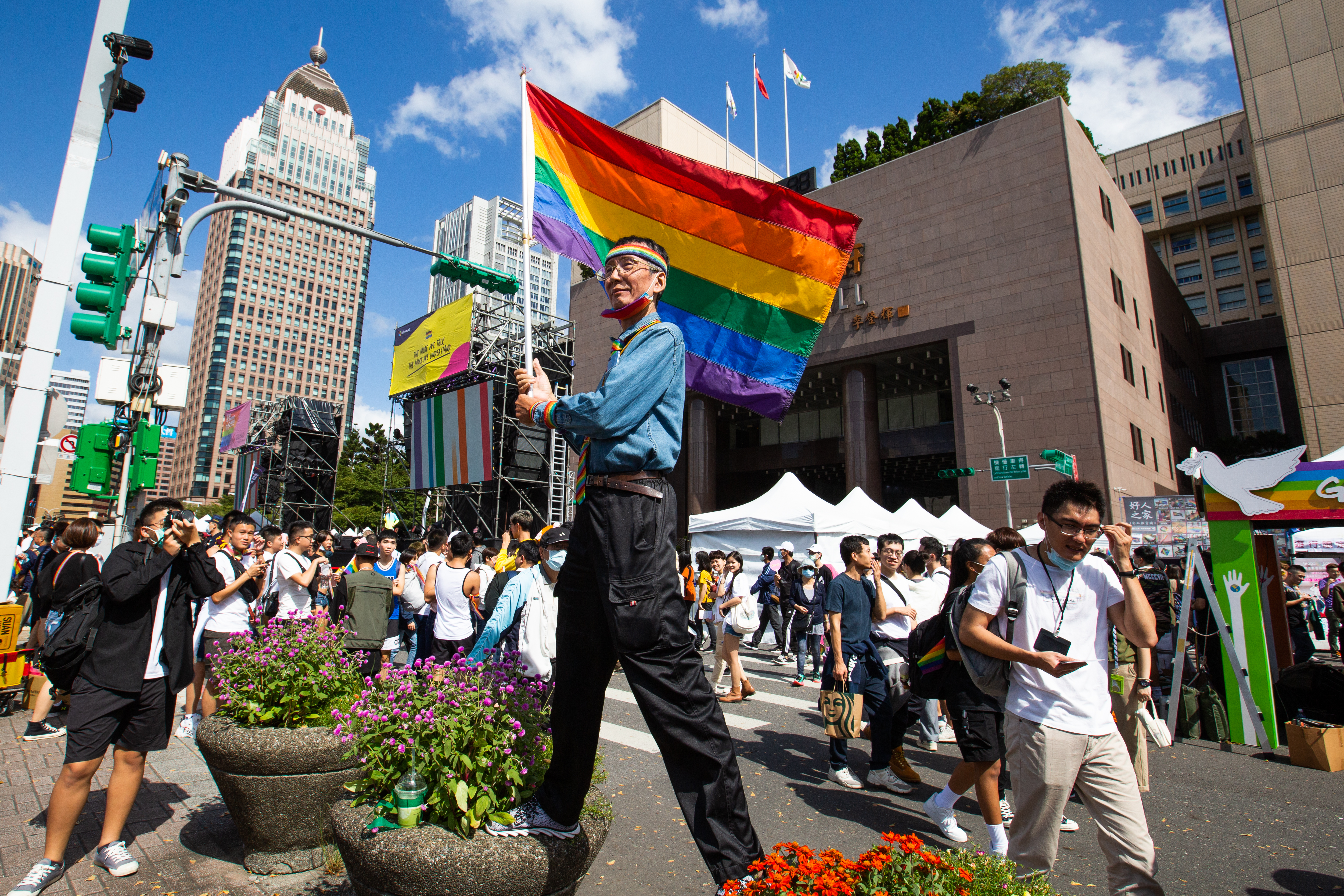 2022台灣同志遊行即將在29日於台北市政府廣場前登場。（圖為2020台灣同志遊行）