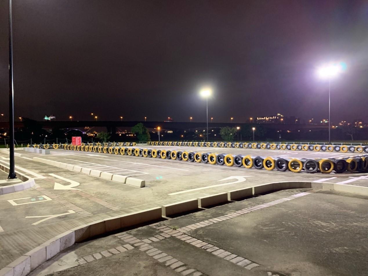 新莊西盛機車練習場,場地內均有照明設施。(新北市政府高灘地工程管理處提供)