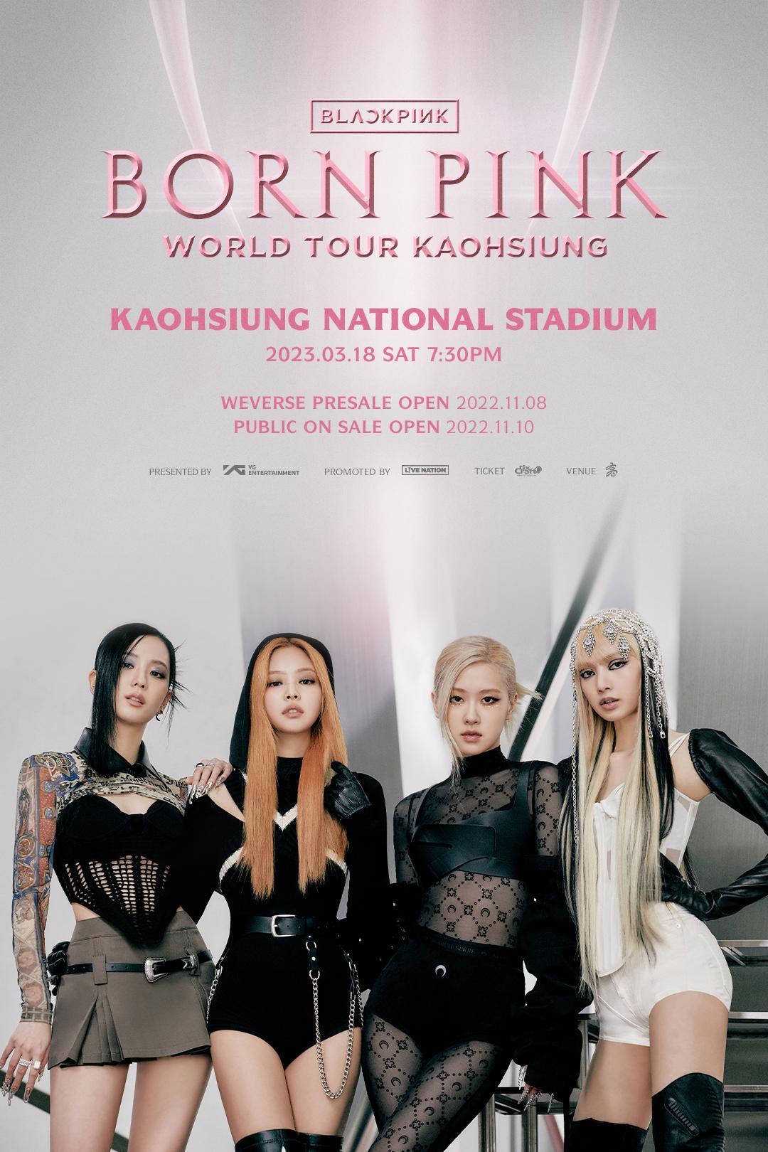 BLACKPINK演唱會門票將於11月10日中午在拓元售票啟售。（LIVE NATION提供）