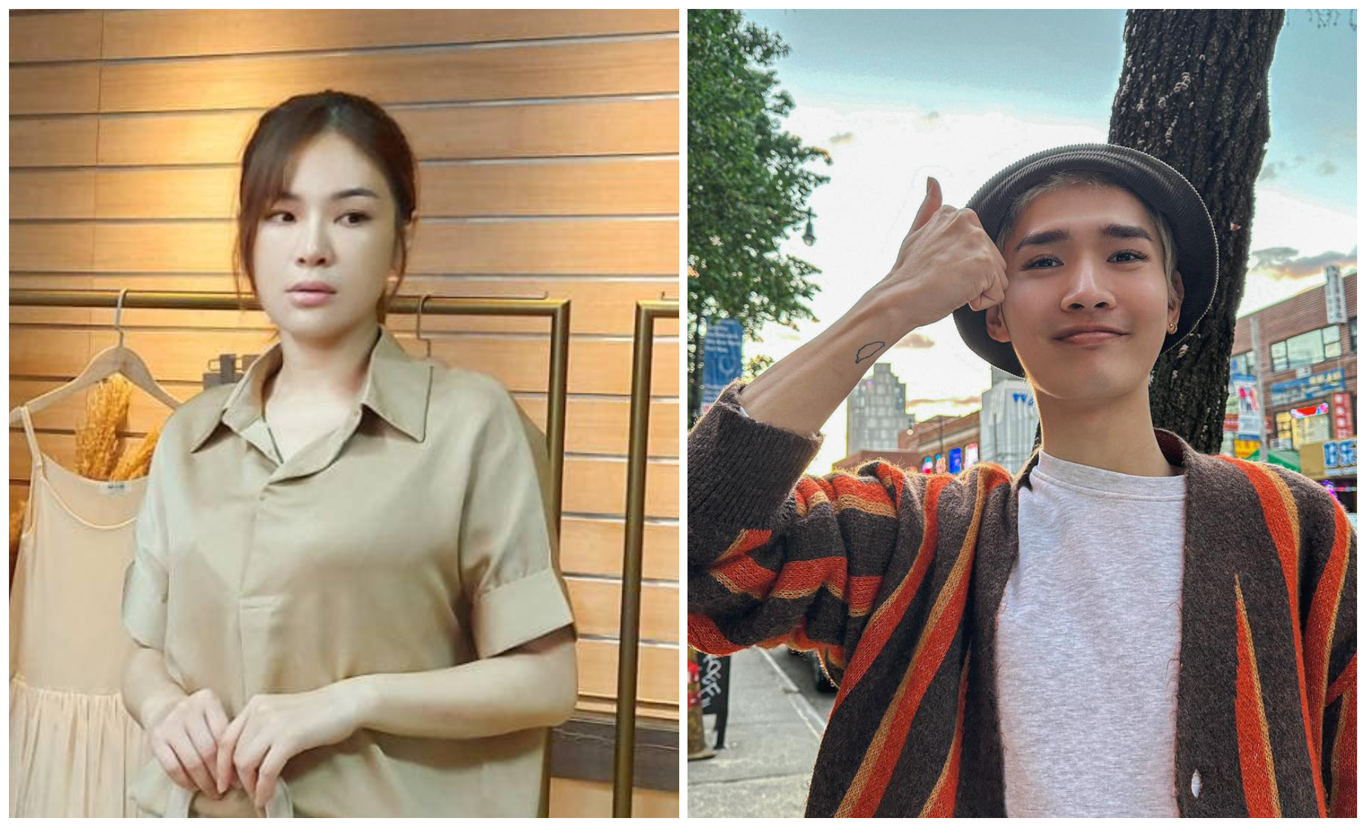 陳沂（左圖）痛批鍾明軒（右圖）在美國丟台灣人的臉。（翻攝陳沂臉書、鍾明軒臉書）