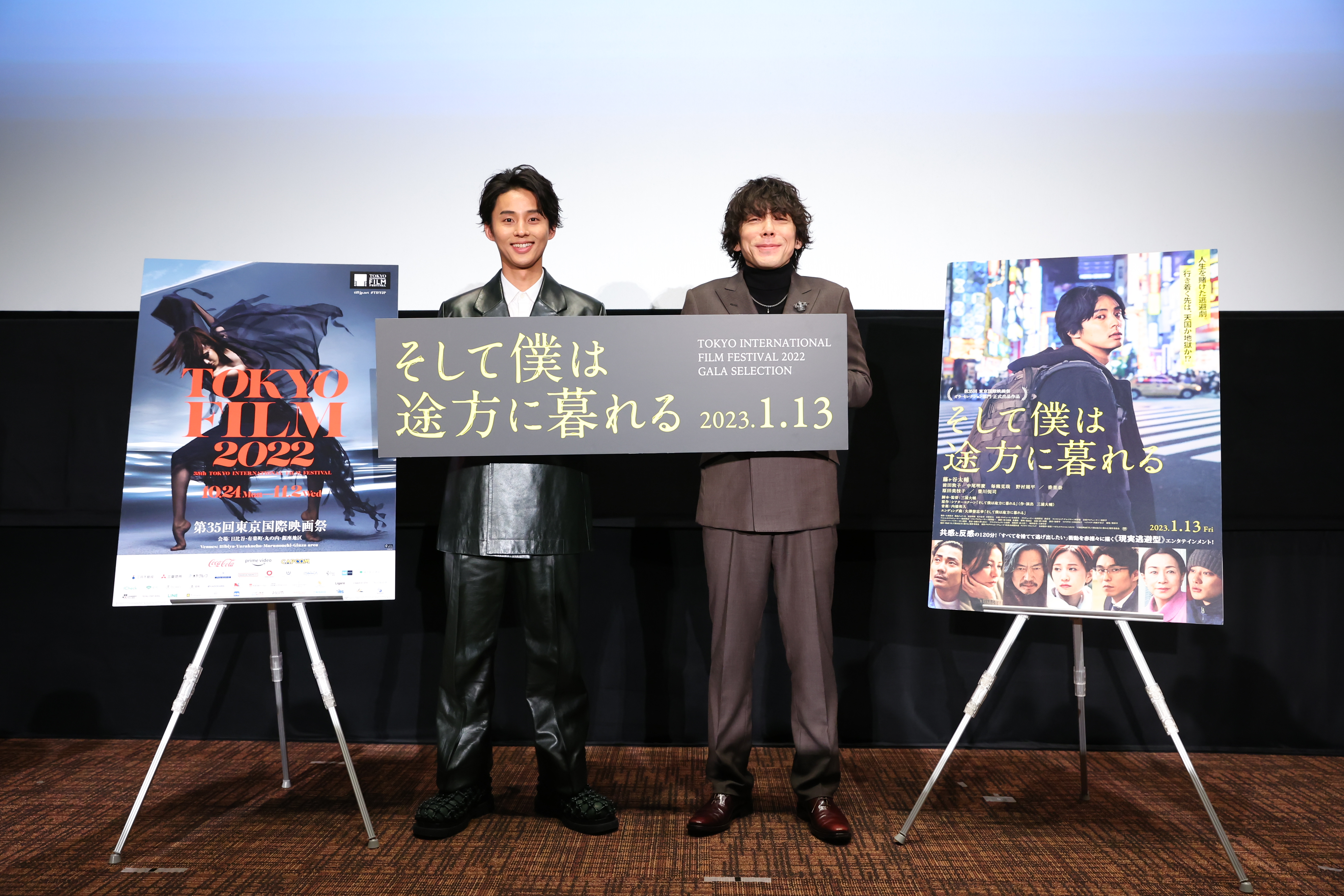 藤谷太輔（左）與三浦大輔導演昨出席的場次開賣後瞬間秒殺，現場粉絲也熱烈發問。（東京國際影展提供）