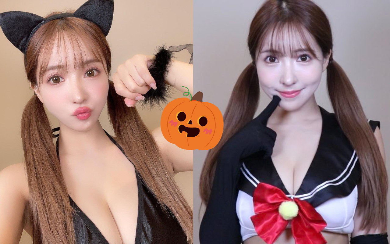 三上悠亞展示多套萬聖節裝扮，嘟嘴賣萌。（翻攝自三上悠亞IG）
