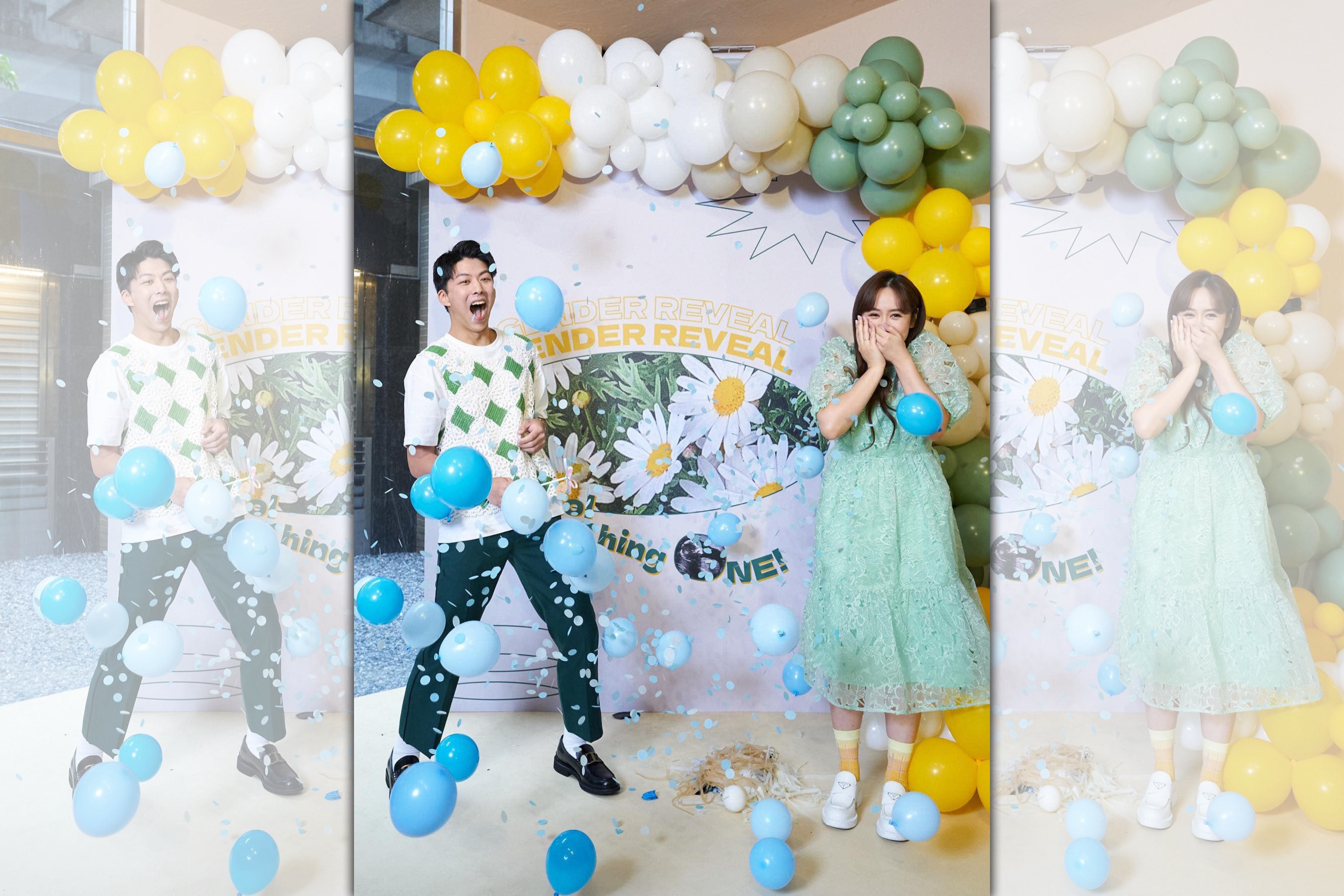 吳姍儒昨與老公開心公布寶寶性別趴。（翻攝自吳姍儒臉書）