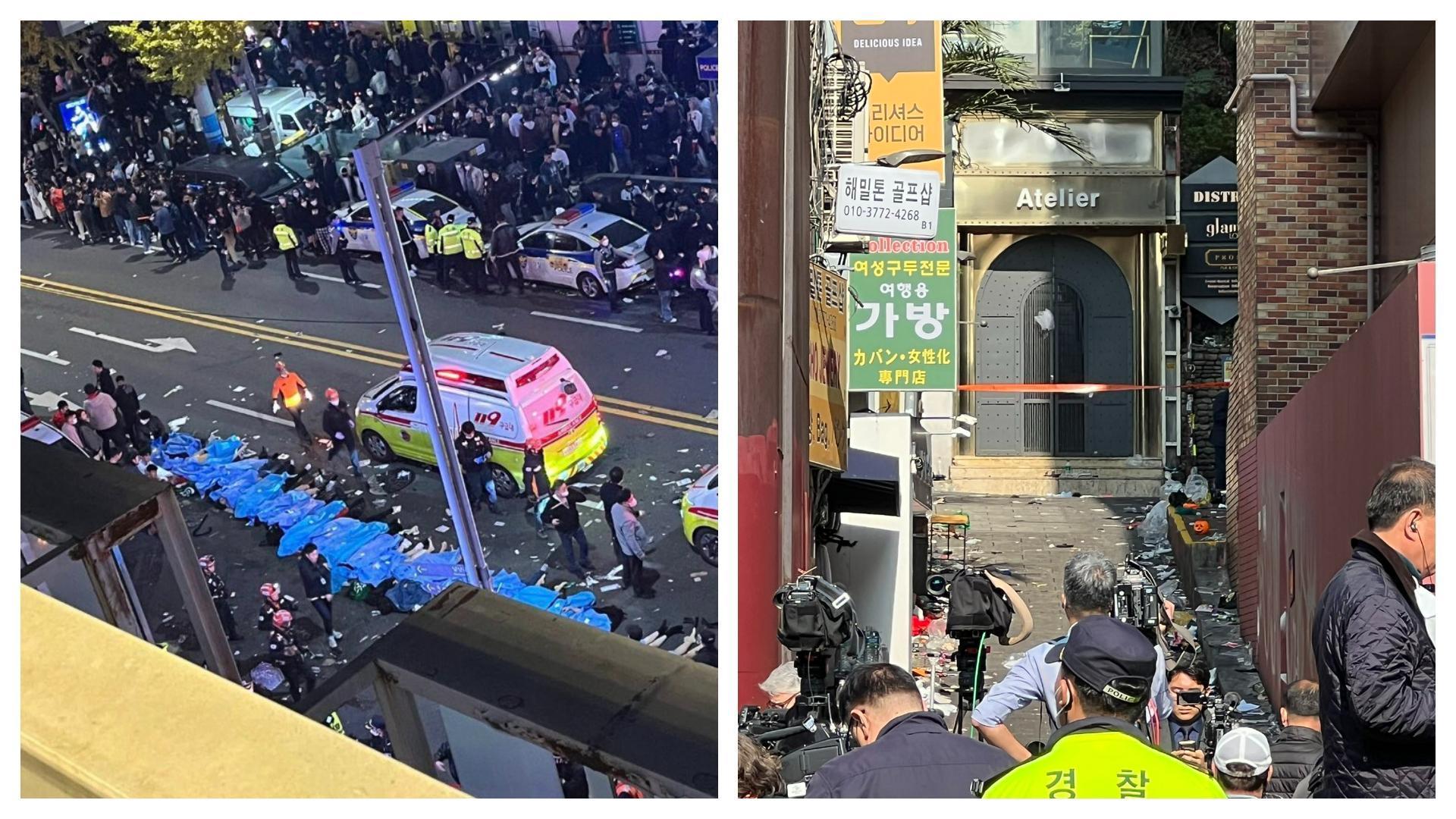 梨泰院事件共釀154人死亡、149受傷含33人重傷。(翻攝自推特@KasulisK、@realsikaosk)