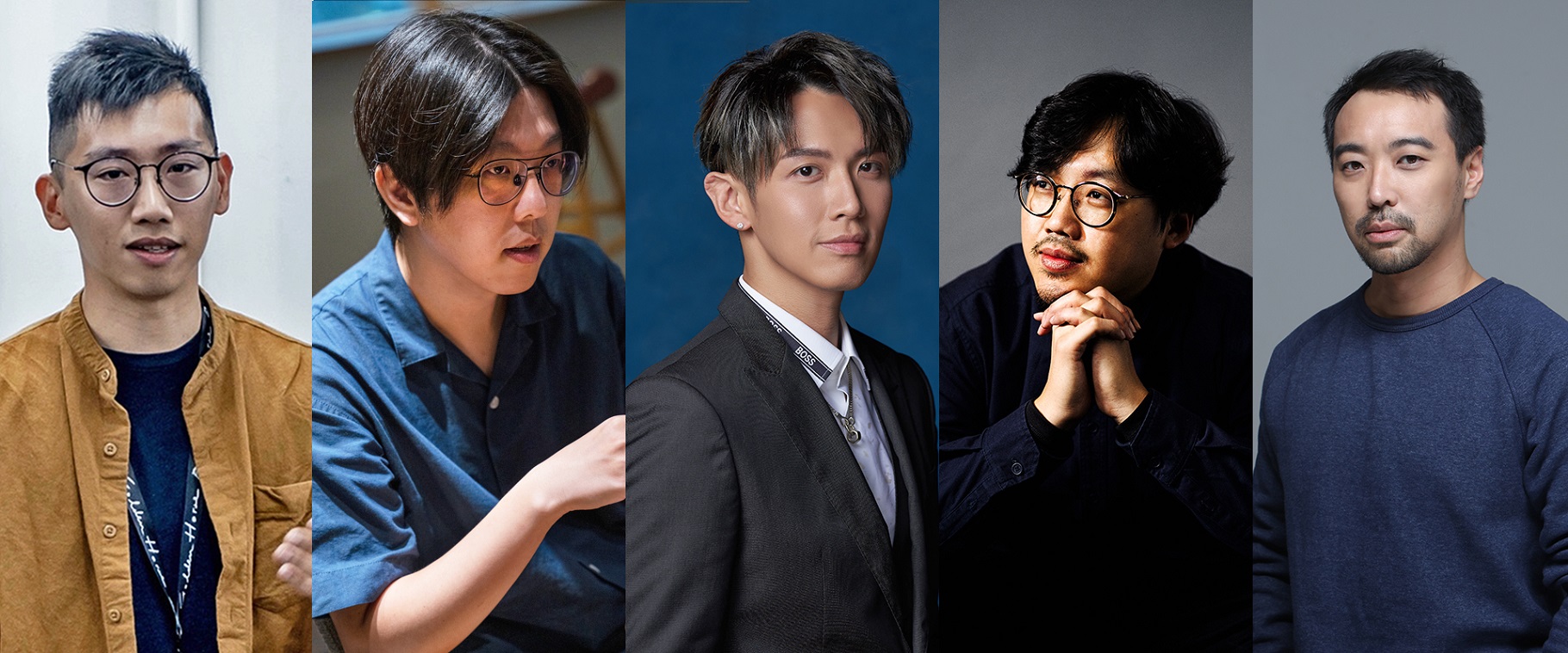 金馬59「新導演論壇」講者（由左至右：劉國瑞、孔慶輝、柯震東、曾英庭、何書銘）。（金馬執委會提供）