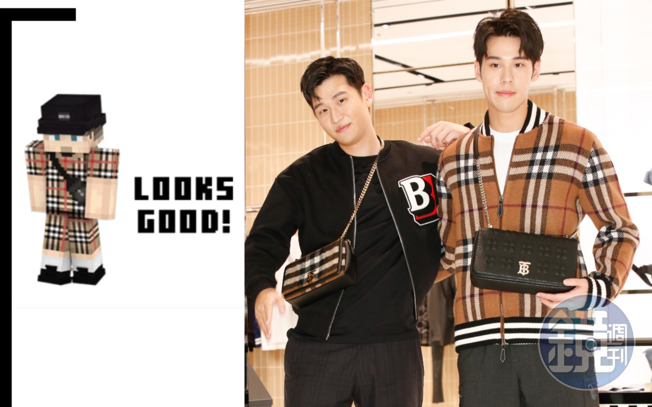 周予天、周興哲兄弟合體為Burberry首家男裝專門店站台(右圖)。品牌推出Line獨家貼圖(左圖)。(本刊資料照、Burberry提供)