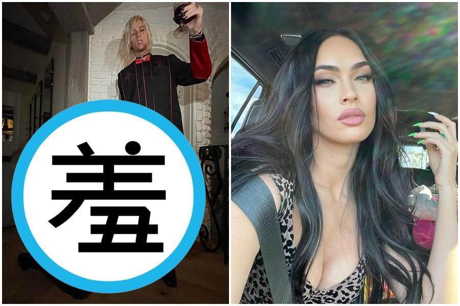 梅根福克斯與男友凱利曬出一連串萬聖節裝扮照,沒想到引起網友們砲轟。(翻攝自IG@meganfox)