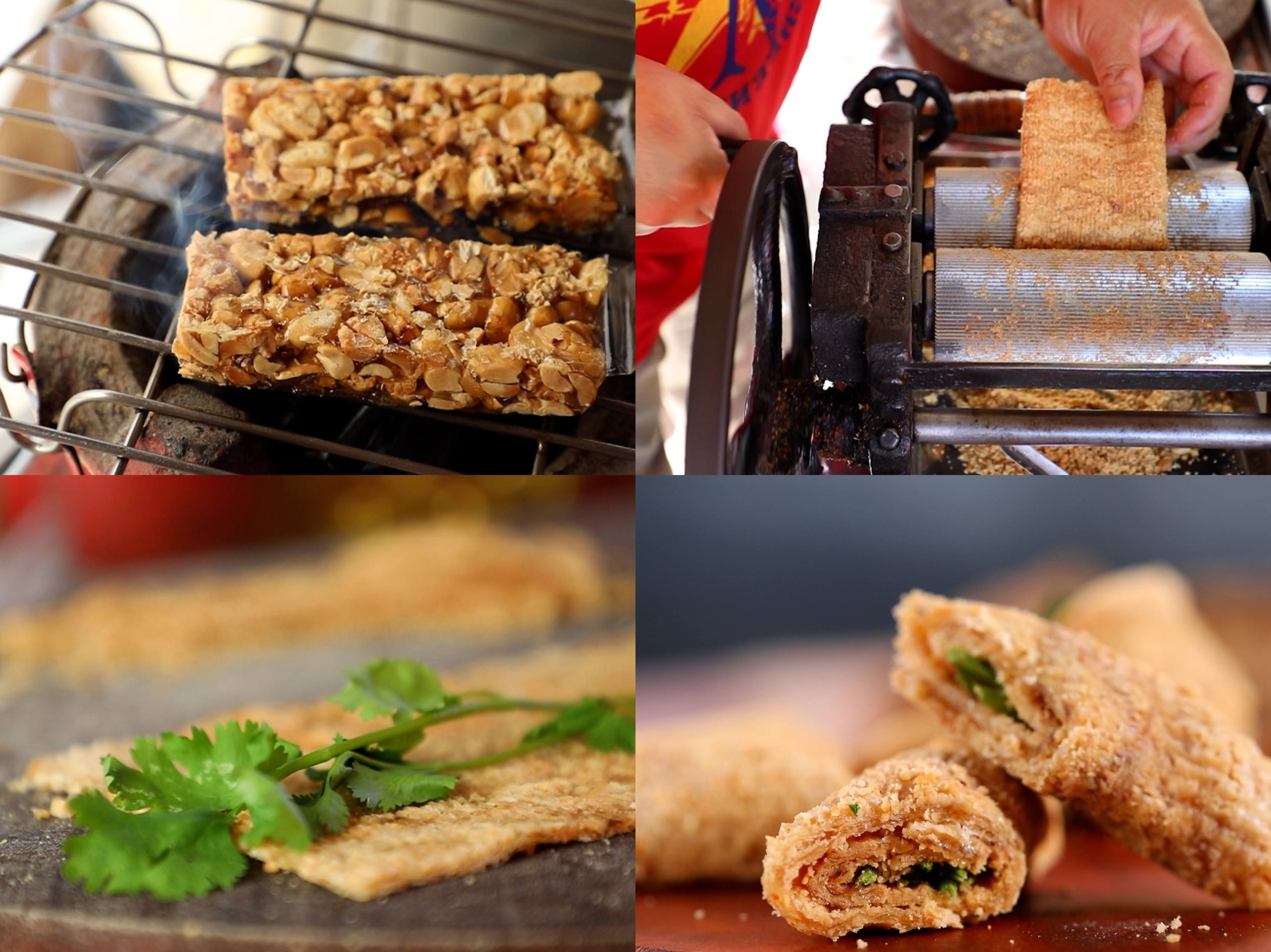 台南人偏好壓得扁扁平平的花生糖，咬起來不費力，也不黏牙。