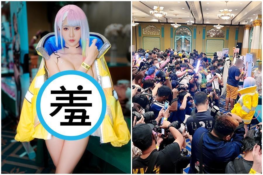 泰國女模Moiichan化身露西出席角色扮演活動,引來現場同好圍觀。(翻攝自Moiichan臉書)