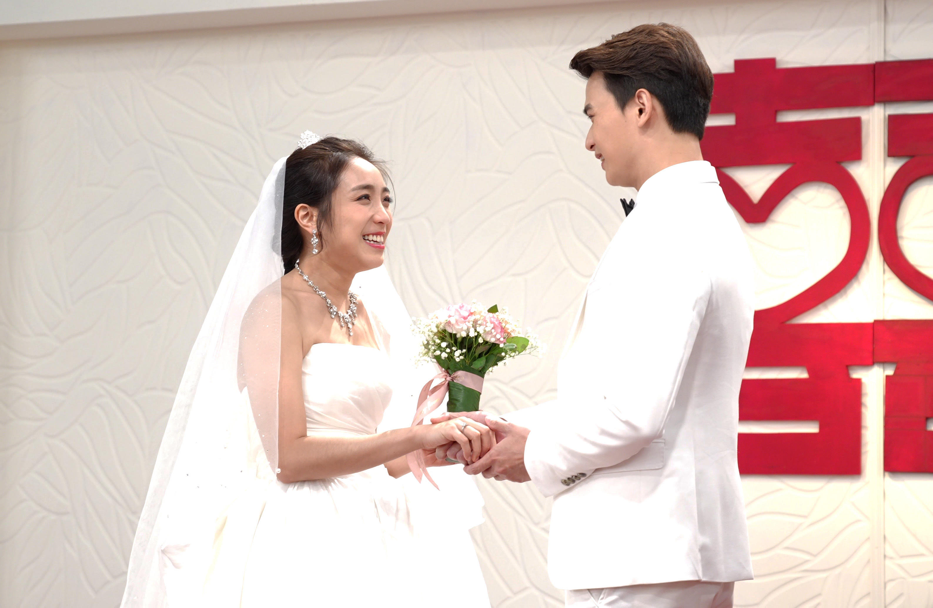 梁舒涵與尹彥凱在《美麗人生 壯志高飛》中，兩人感情歷經風雨，即將步入禮堂。（台視提供）