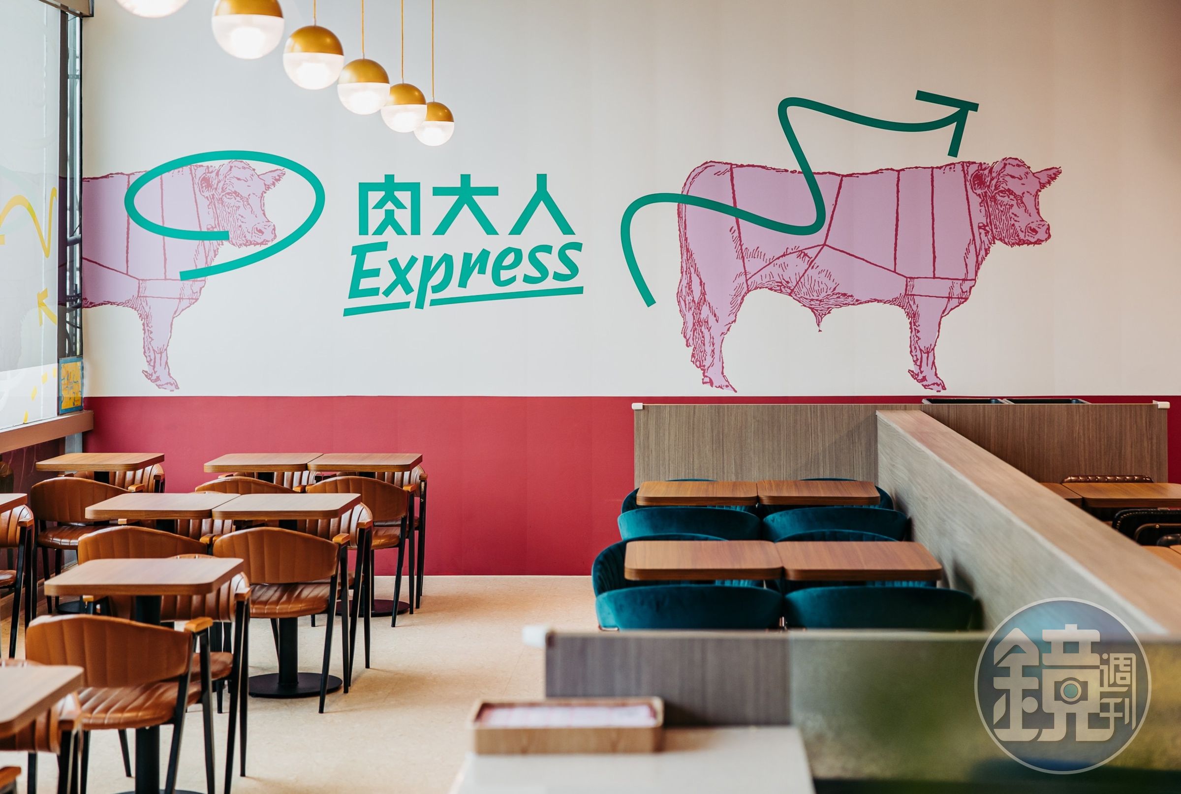 肉大人快餐Express的牆面肉感十足。