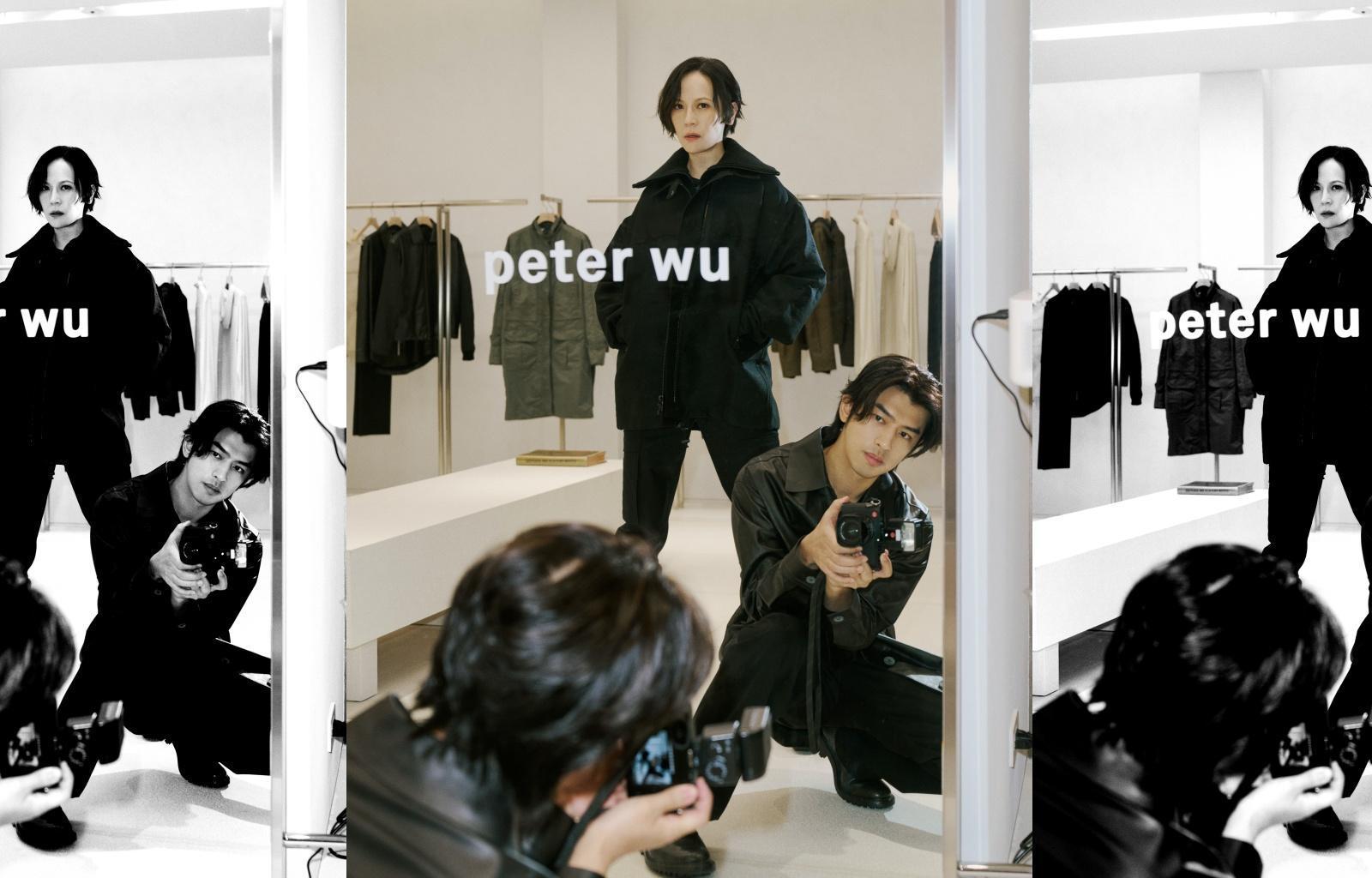 楊乃文與陳柏霖穿著極簡風格的服裝出席peter wu全球首間旗艦店開幕活動。（peter wu提供）