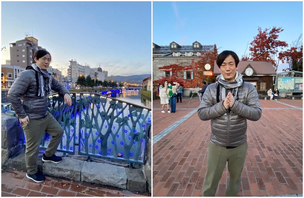 蕭煌奇去北海道旅遊，在小樽運河旁留影。（翻攝蕭煌奇臉書）