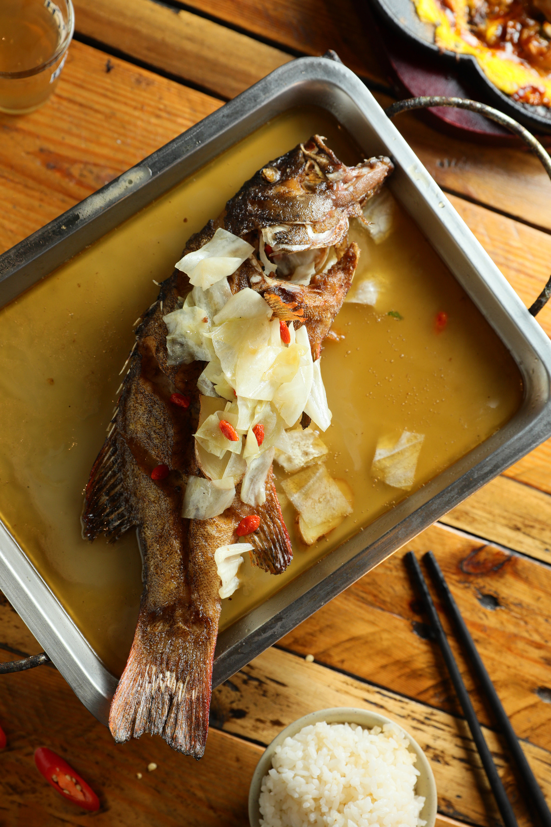 「麻油魚」今天吃到的是石斑，明天可不一定。（180元／份）