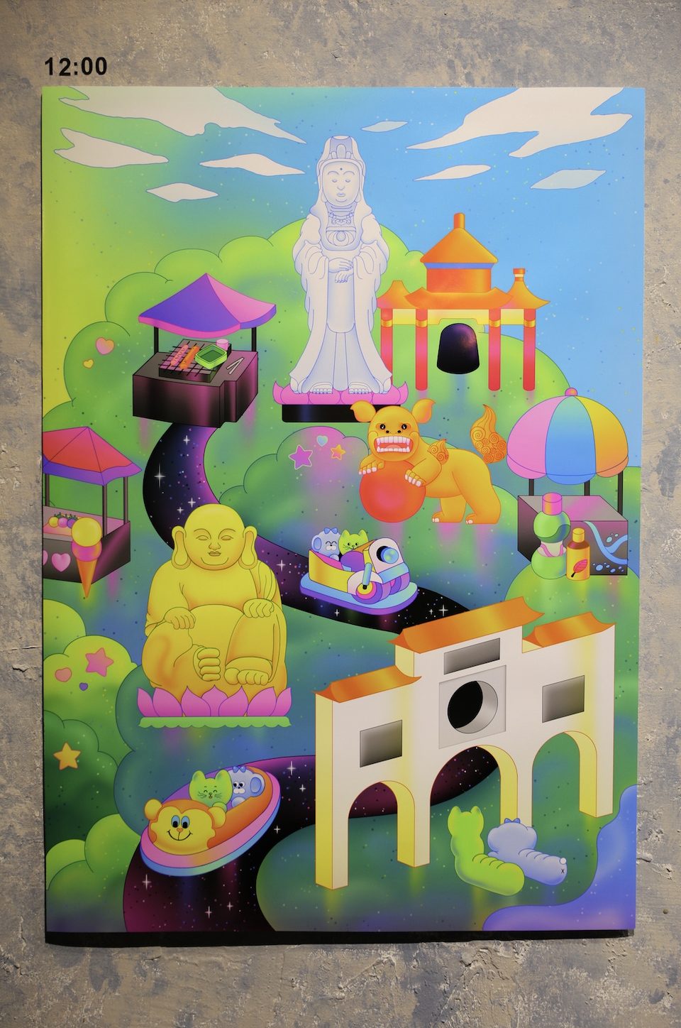 「山頂的嘰嘰喳喳 斜斜的基隆×斜斜的生活」其中一項作品《基隆山景圖》也在此展出。