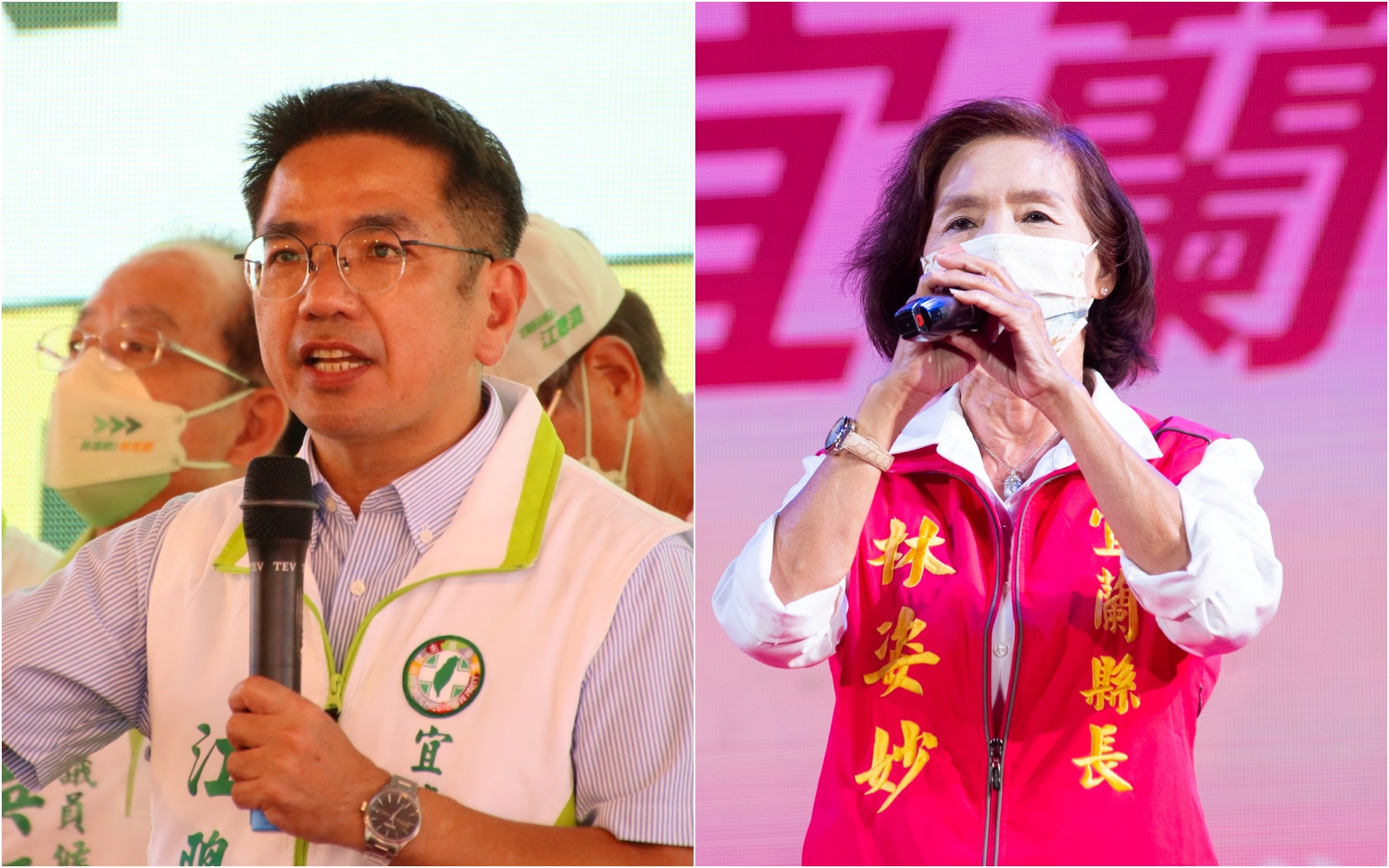 宜蘭縣長最新民調顯示,民進黨江聰淵(左)已領先國民黨林姿妙(右)。(翻攝江聰淵臉書/本刊資料照)