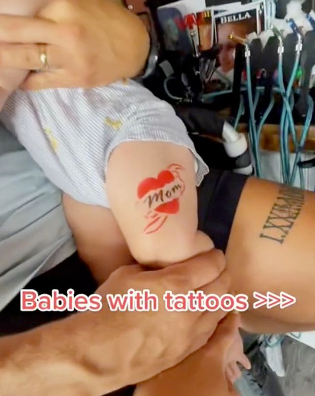 雖然是用油漆,但也有人認為讓嬰兒做這件事是不安全的。(翻攝TikTok@stetsyboiii)