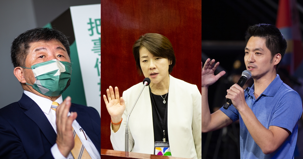 目前台北市算是陳時中(左起)、蔣萬安、黃珊珊三強鼎立,民調上蔣萬安以些微差距領先。(本刊資料照)