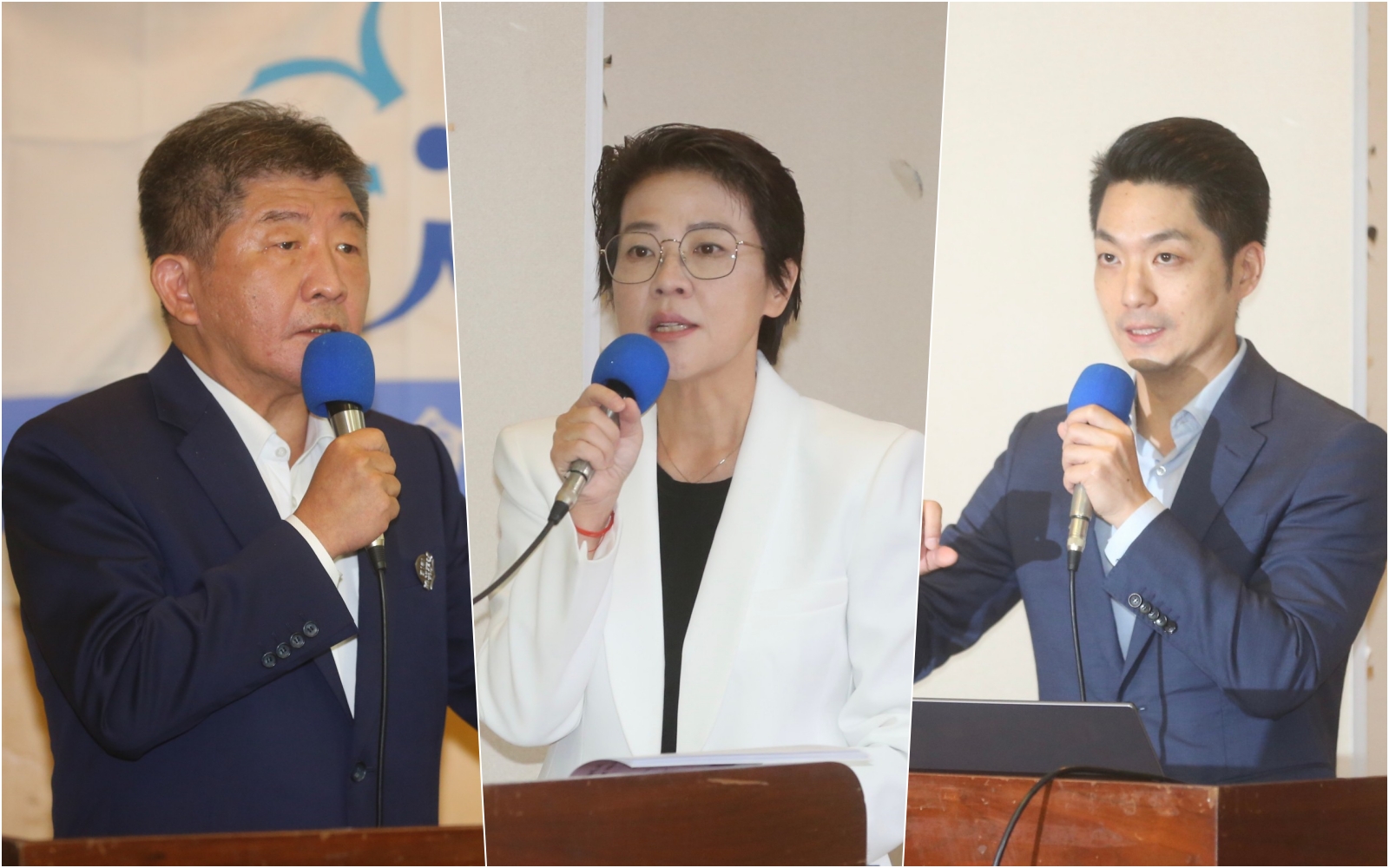 陳時中(左起)、黃珊珊、蔣萬安今將於電視辯論會首度正面交鋒。(本刊資料照)