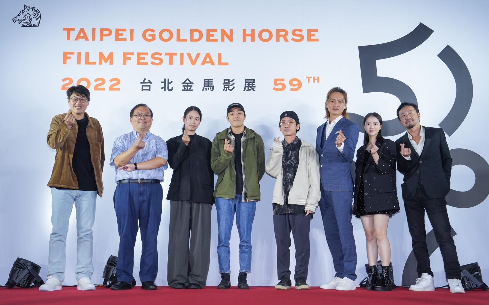 《查無此心》劇組出席金馬首映,遺憾的事男女主角阮經天與張鈞甯都因工作在身不克出席。(金馬執委會)