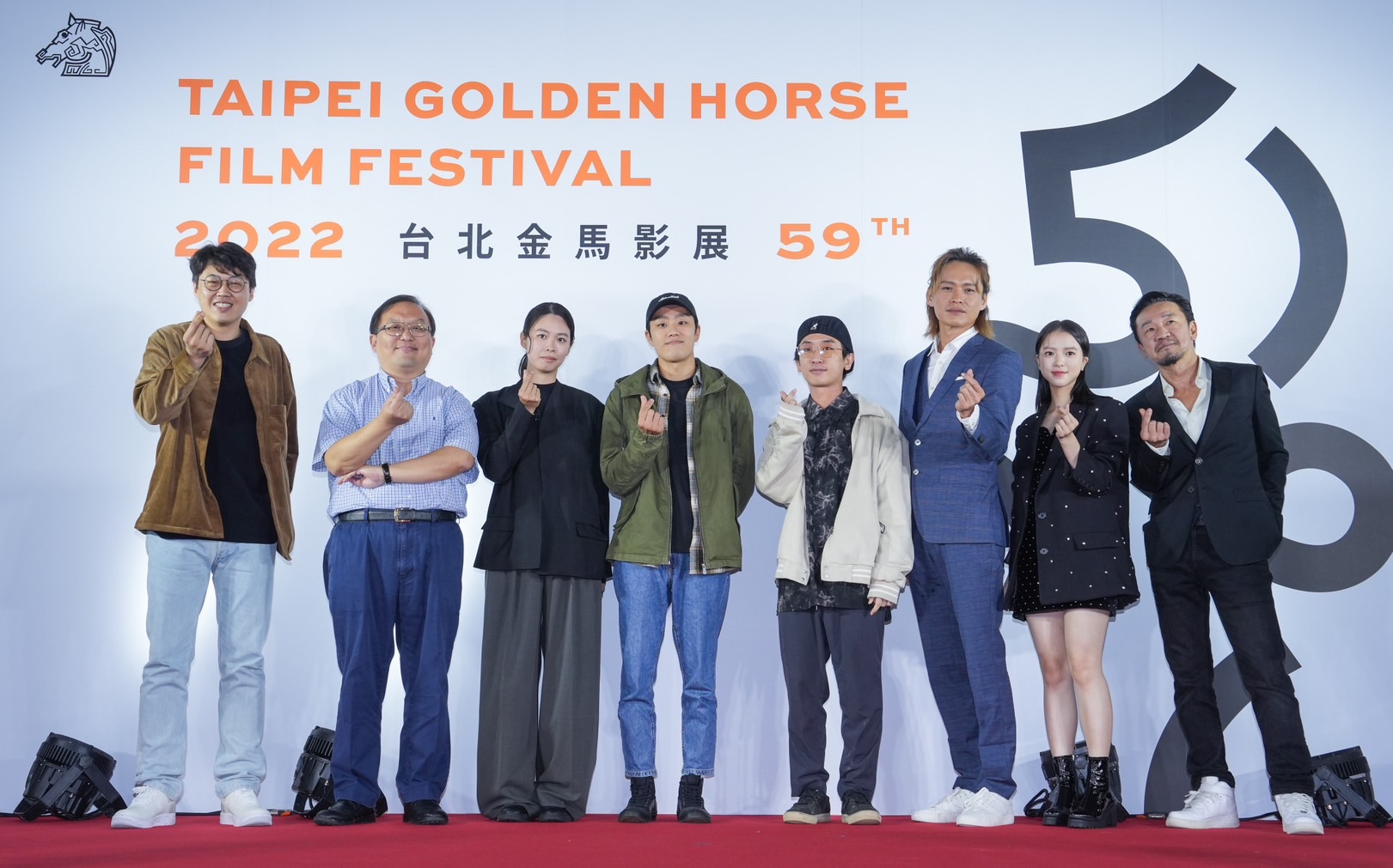 《查無此心》劇組出席金馬首映，遺憾的事男女主角阮經天與張鈞甯都因工作在身不克出席。(金馬執委會)