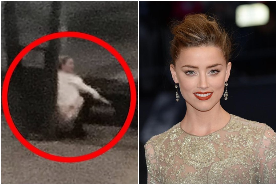 安珀赫德今年10月被目擊在西班牙當街上大號。（左圖翻攝自YouTube，右圖東方IC）