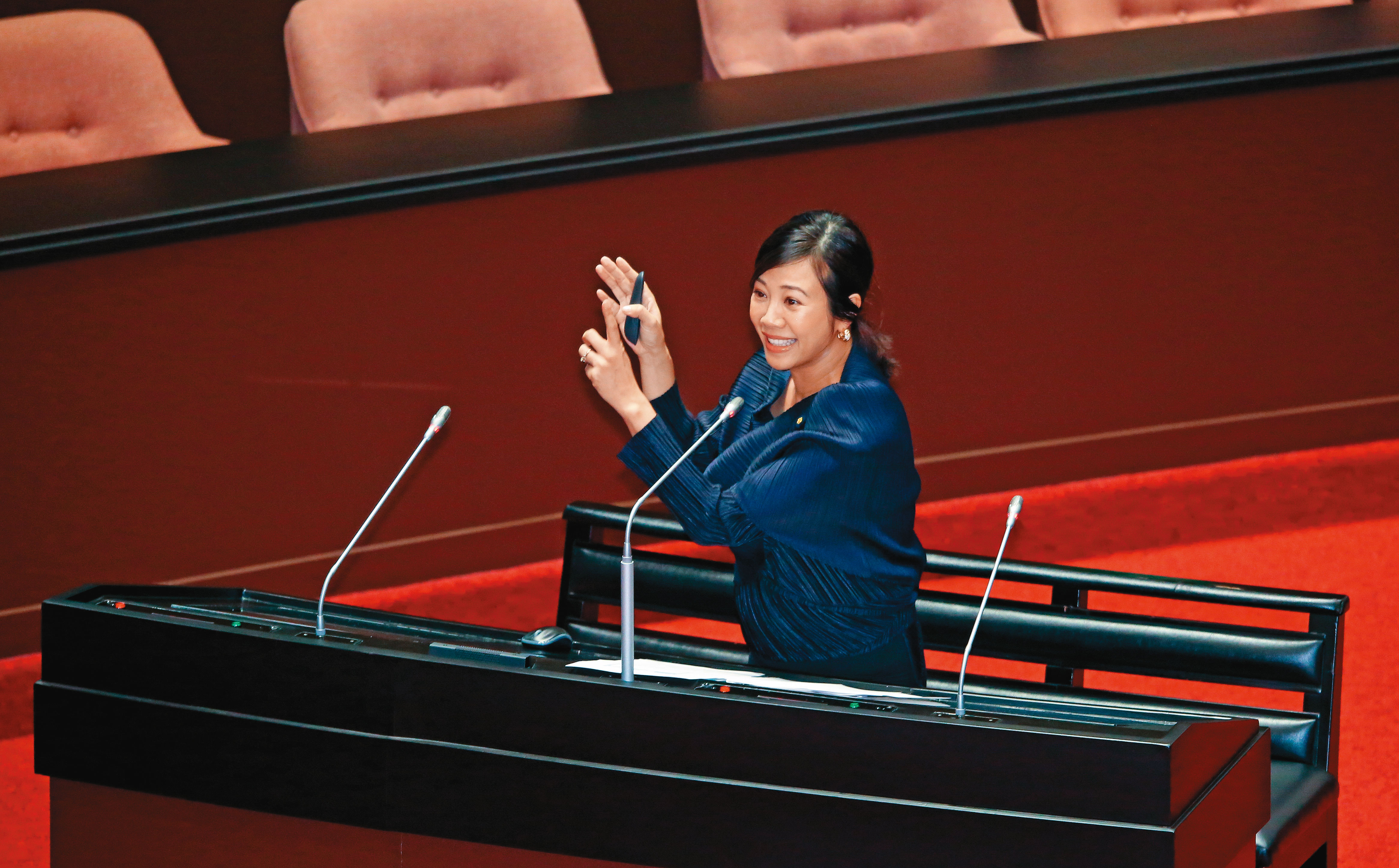 新光金大公主吳欣盈人生轉彎當立委，上週五首度質詢蘇揆。