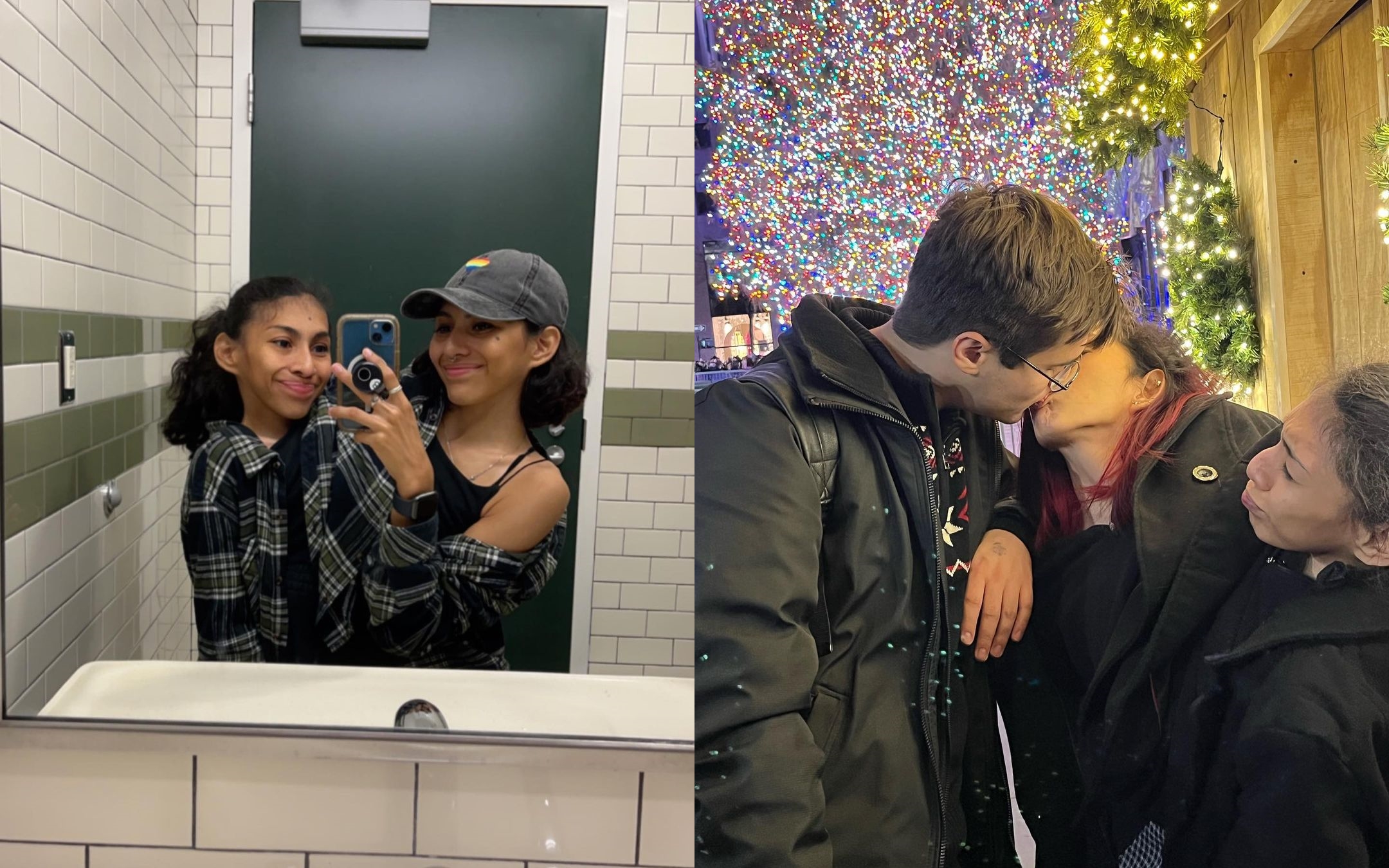 連體雙胞胎姊妹卡門戀愛時，妹妹露皮塔總是必須在場，妹妹坦言十分尷尬，只能盡量當隱形人。（翻攝IG @andrade_glupe）