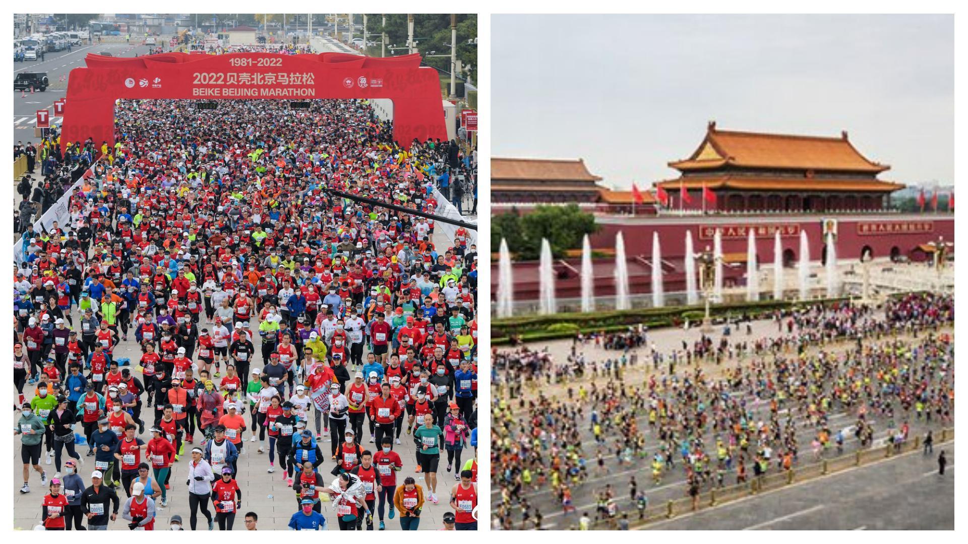 中國網友抱怨,北京政府允許辦無罩馬拉松,不過如今疫情再起。(翻攝自微博)