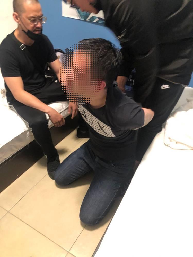 警方逮捕綽號「龍蝦、蝦董」的涂姓男子。(警方提供)