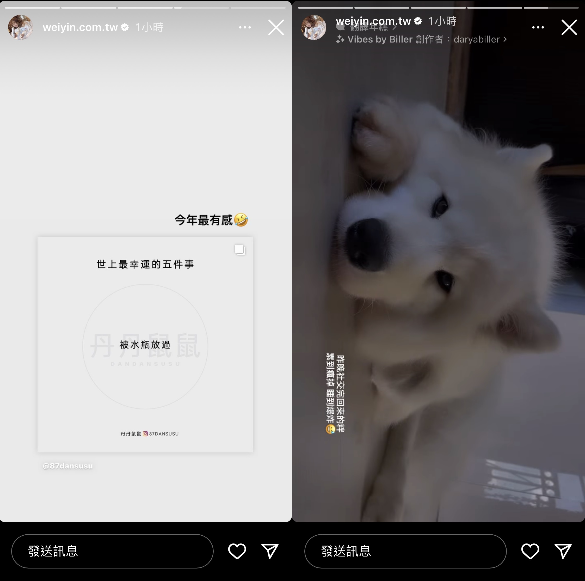 前男友跟李佳穎熱戀報導問世，「女鮪魚」徐瑋吟在IG抒發各種心情。（翻攝IG）