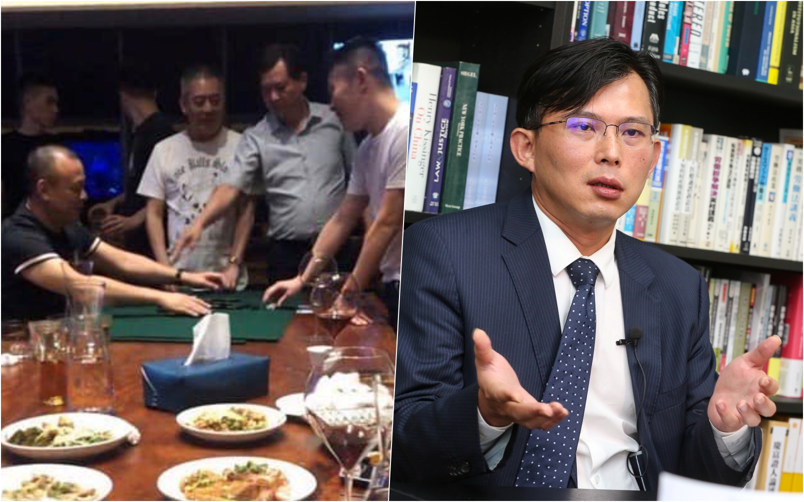 北市警偵查隊長林弘基被爆涉賭遭處分，前立委黃國昌（右）再點名警大校長陳檡文。（翻攝黃國昌臉書／本刊資料照）