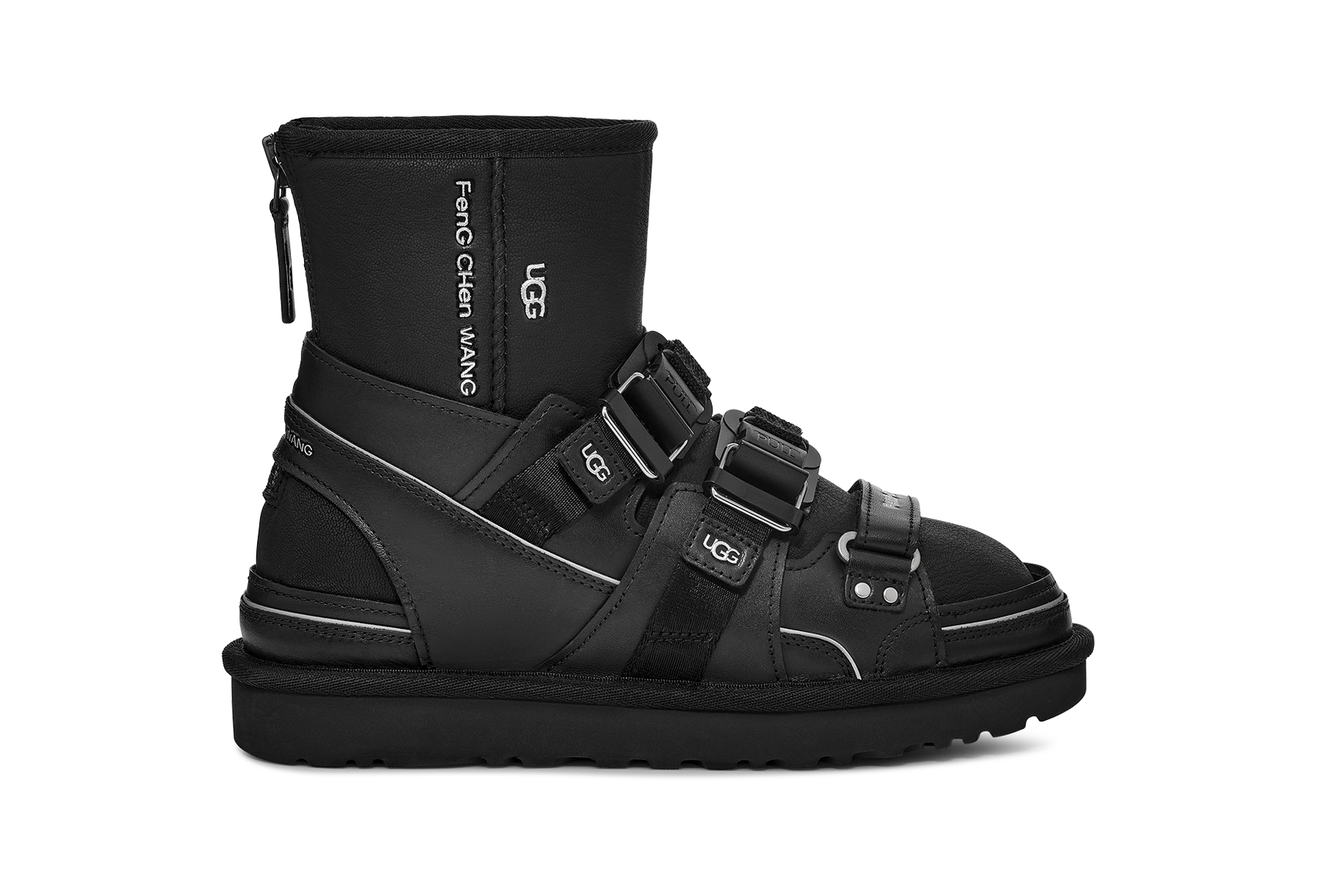 UGG x Feng Chen Wang黑色聯名鞋款。NT$17,880(三諾提供)