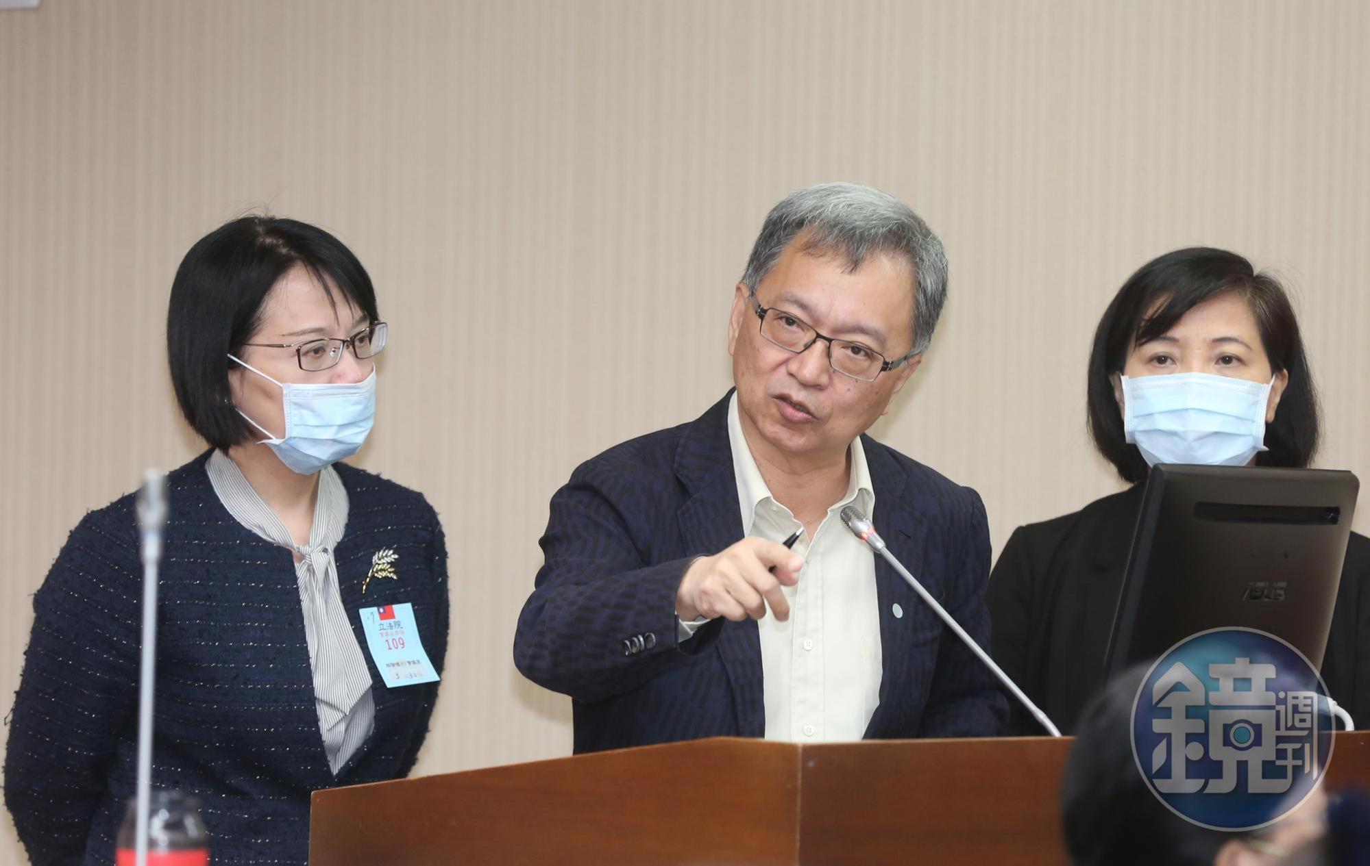 被國民黨團提告圖利護航高端,薛瑞元(圖中)今重砲回擊「我不是一個可以任人欺負的公務員」。(本刊資料照)