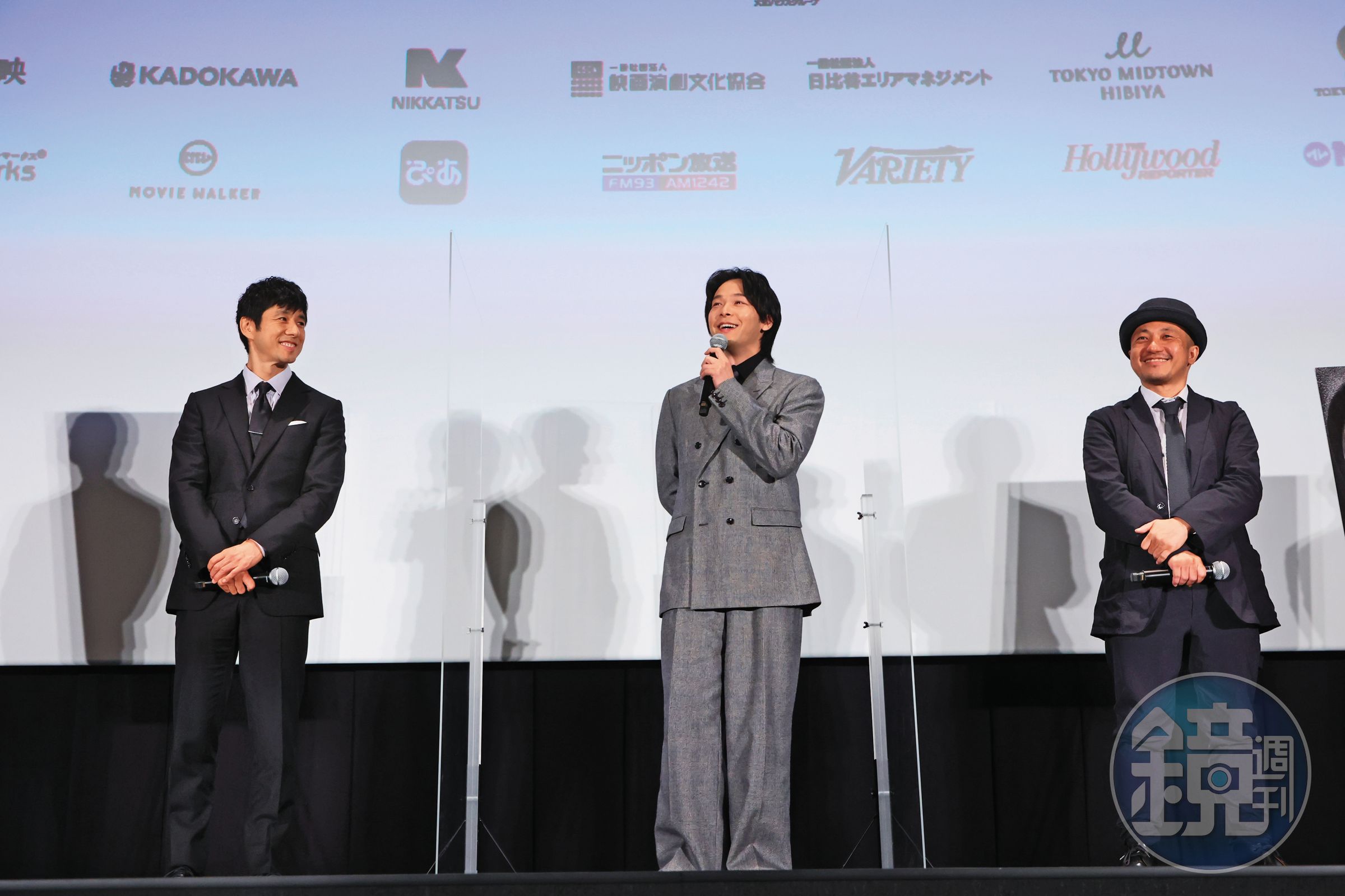 白石和彌（右）執導的Amazon Prime原創劇《假面騎士BLACK SUN》，在主演西島秀俊（左）和中村倫也（中）的加持下，門票秒殺。（東京國際影展提供）