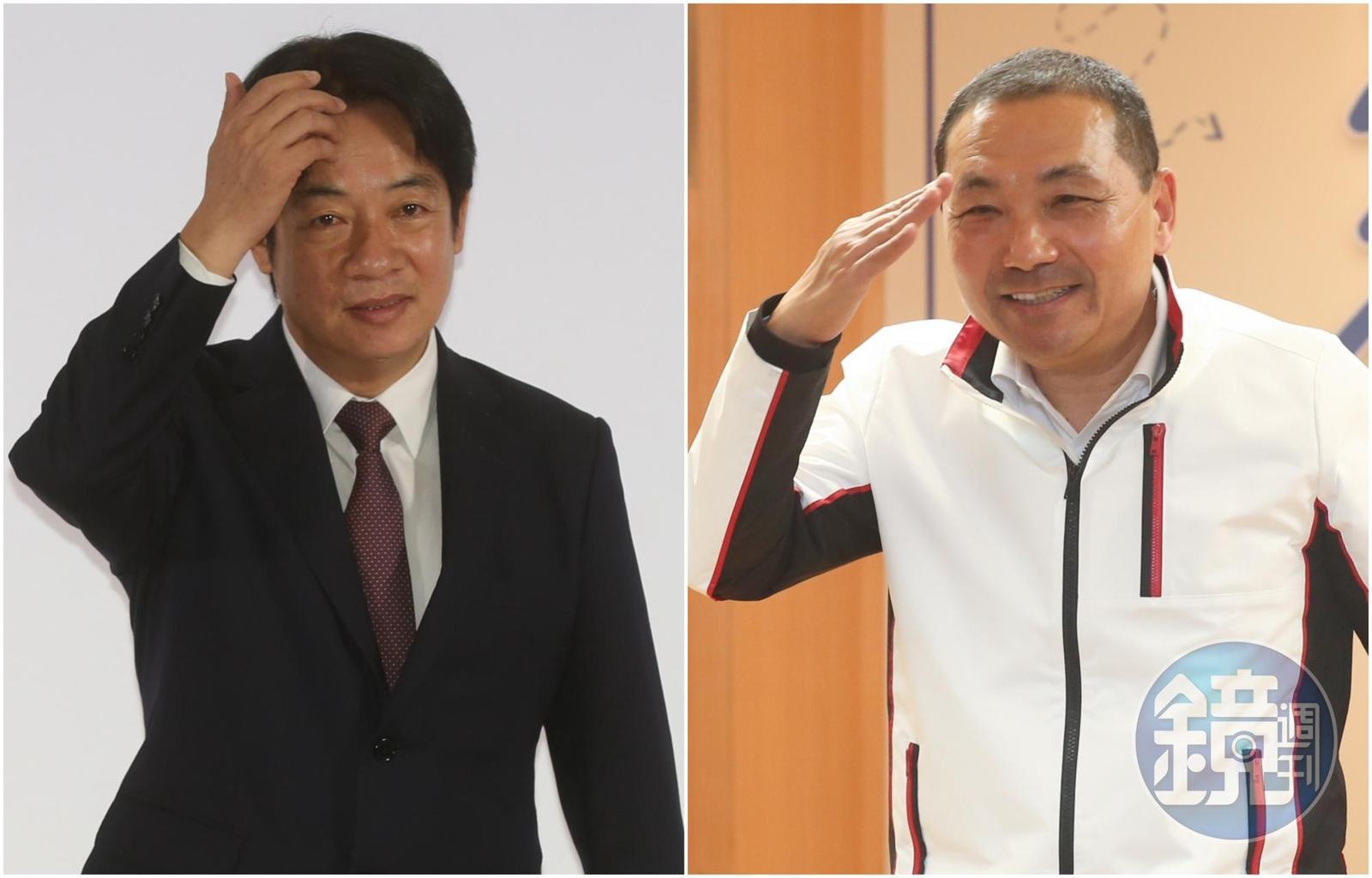  2024總統大選民調出爐，民進黨賴清德（左）交叉比對都居冠，國民黨侯友宜（右）為該黨支持度最高人選。（合成照，本刊資料照）