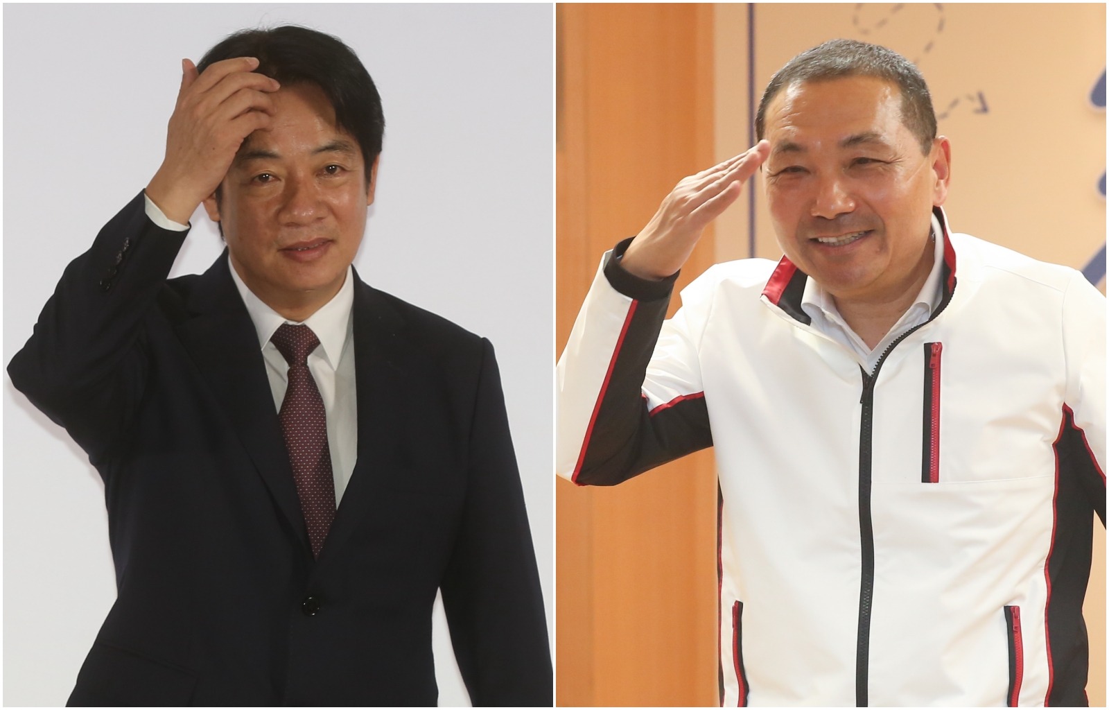  2024總統大選民調出爐，民進黨賴清德（左）交叉比對都居冠，國民黨侯友宜（右）為該黨支持度最高人選。（合成照，本刊資料照）