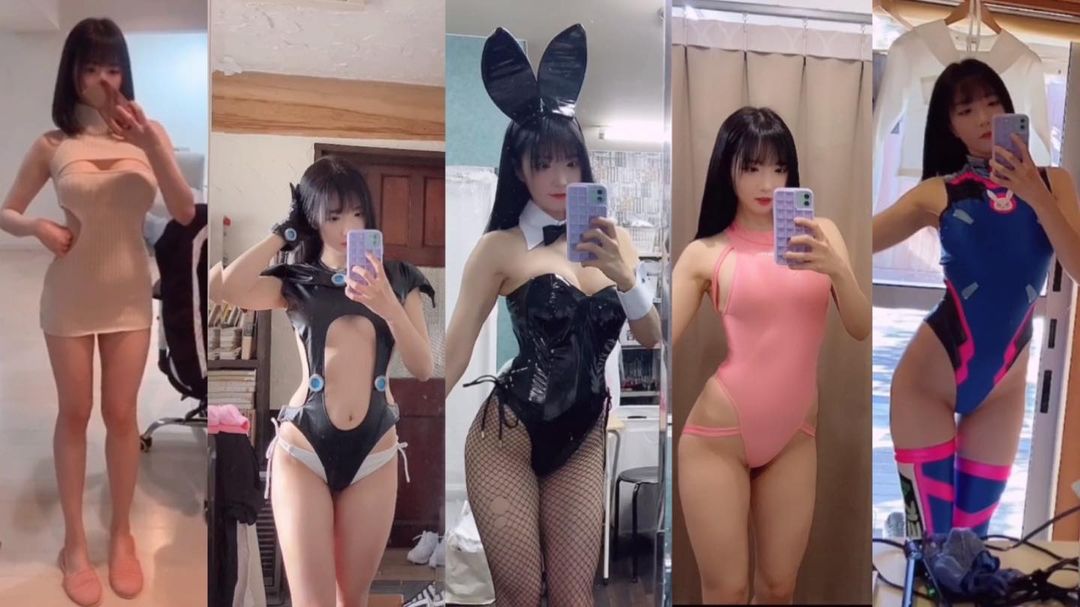 影片正妹遭起底是南韓模特兒李琳,擔任寫真女優的她嘗試不同主題泳裝拍攝。(翻攝IG @ringo_lyn)
