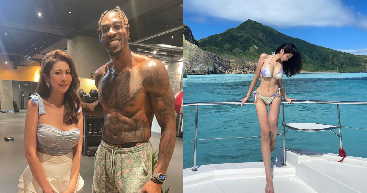 女子沒穿高跟鞋站在208公分的霍華德身旁竟只差一顆頭，原來她是178公分的長腿正妹。（翻攝自爆廢公社公開版、IG@eepb_）