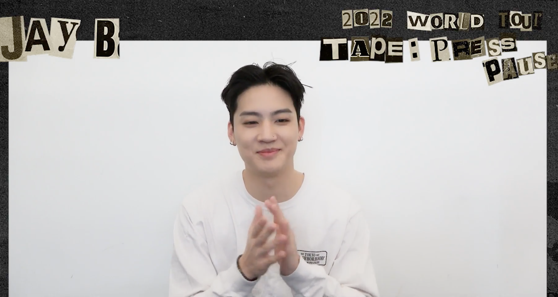 GOT7隊長JAY B錄製影片問候台灣粉絲。（華藝娛樂提供）