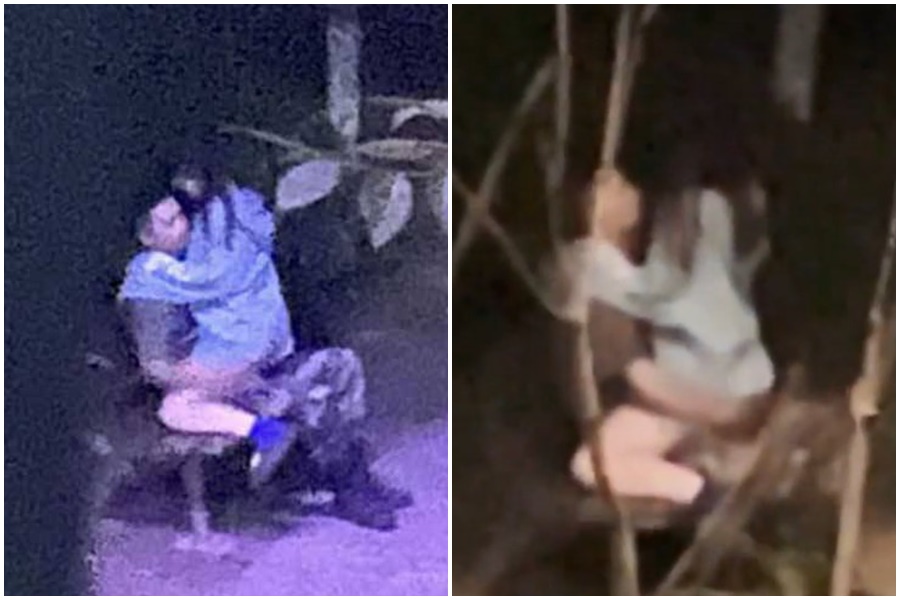 中國校園內上演活春宮，過程被旁觀者偷偷錄下分享在網路。（翻攝自微博）